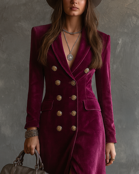 Victoria | Velvet Blazer Dress