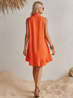 Cotton-Linen Blend Mini Dress