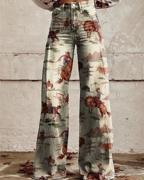 Penelope™ - Vintage Printed Wide Leg Pants