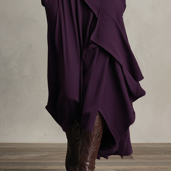 Natalia | Asymmetrical Maxi Knit Dress with Roll Neck