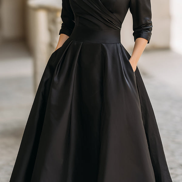 Lina - Midi Dress in Satin
