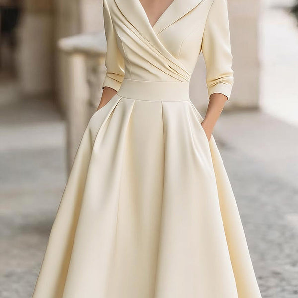 Lina - Midi Dress in Satin