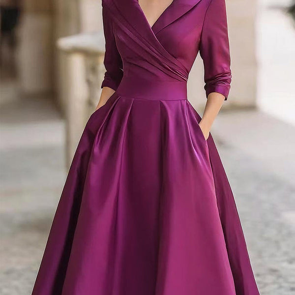 Lina - Midi Dress in Satin