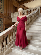 Ellis & Johnson™  | Off Shoulder Flow Midi Dress
