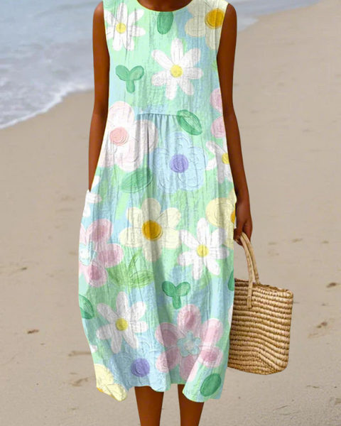 Erin™ Pastel Blossom Midi Dress