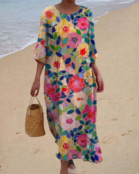 Aurélie | Bright Floral Maxi Dress