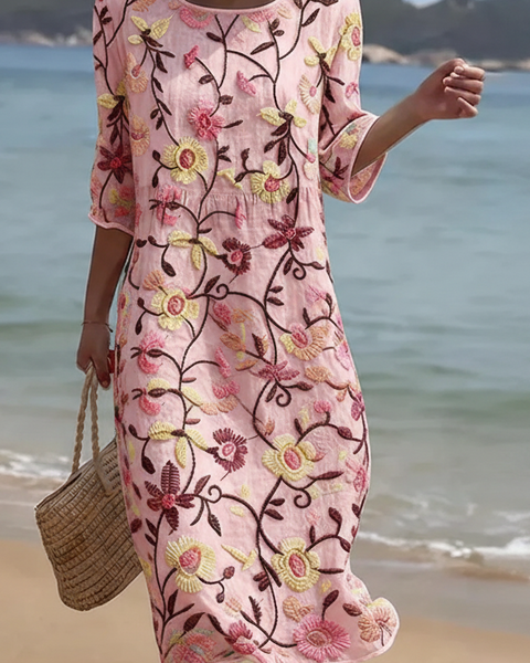 Rebecca in Pink | Women's Floral Pattern Dress
