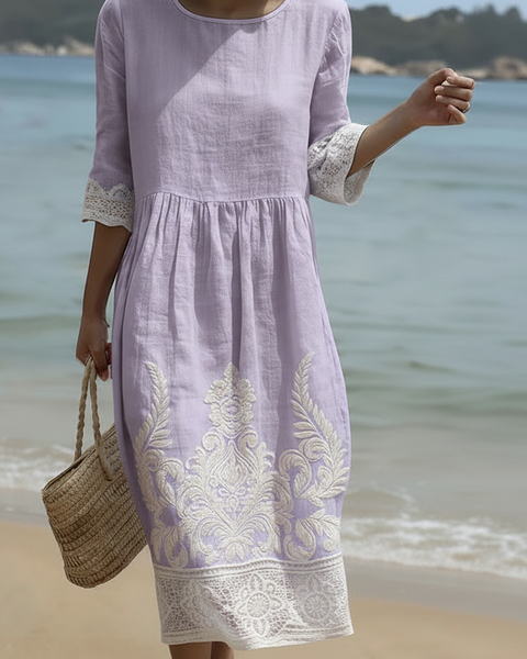 Tiffany in Lavender | Plant & Flower Print Dress