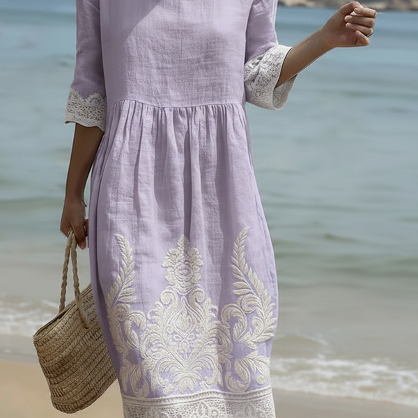 Tiffany in Lavender | Plant & Flower Print Dress