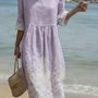 Tiffany in Lavender | Plant & Flower Print Dress