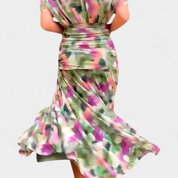 Alondra™ Long Floral Dress with V-Neck