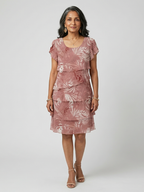 Aria | Soft Motif Tier Knee Length Dress