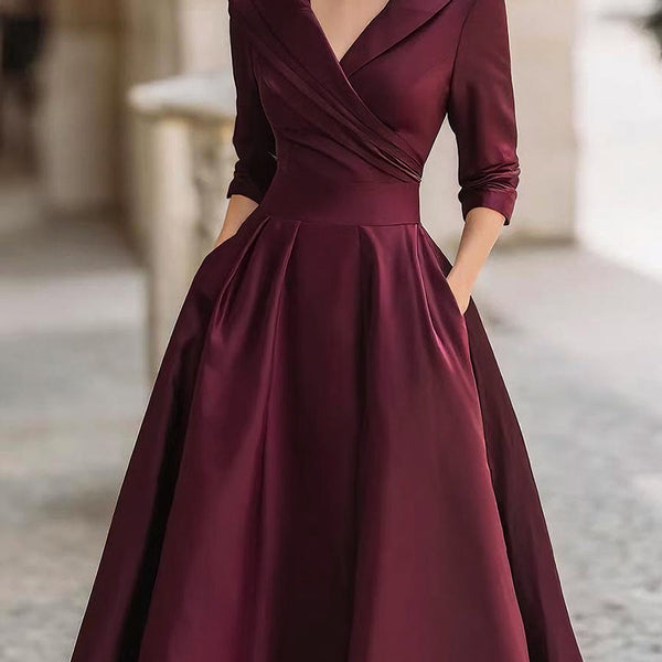 Lina - Midi Dress in Satin