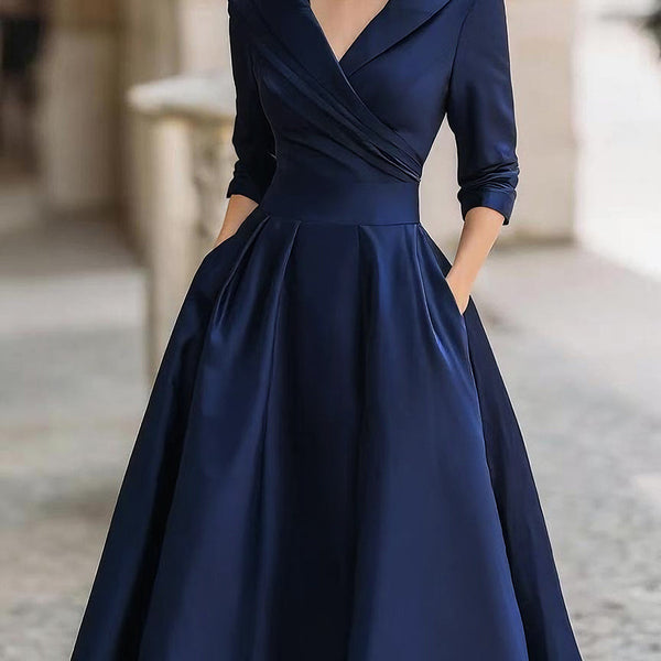 Lina - Midi Dress in Satin