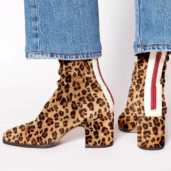MID-HEEL PRINTED ANKLE BOOT