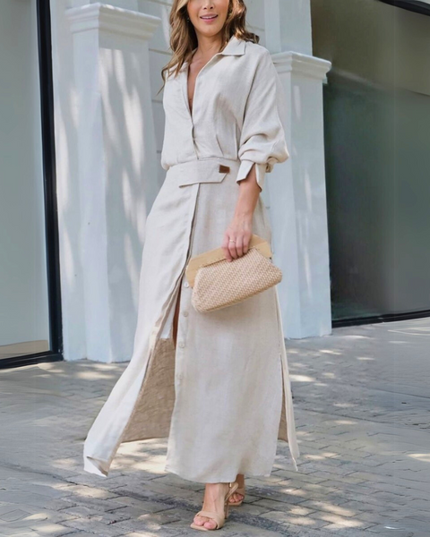 Jeanette™ | Elegant Maxi Dress with V-Neck