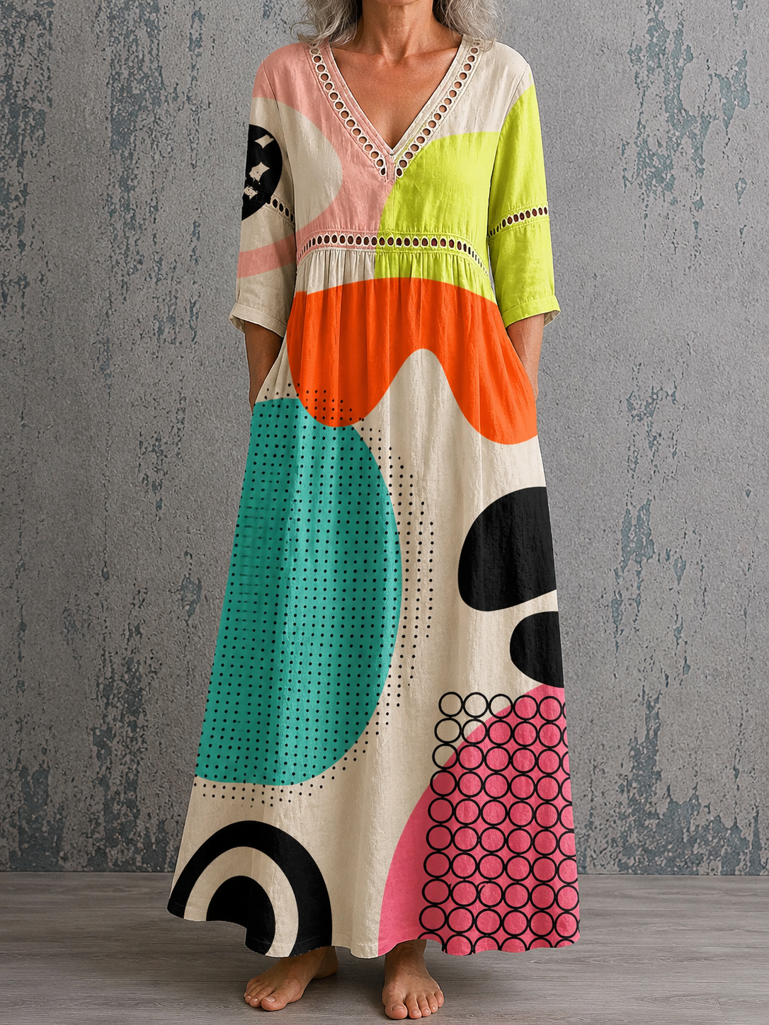 Catherine | Floral Linen Maxi Dress