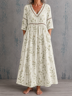 Dorothy | Floral Linen Maxi Dress