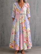 Rosemary | Floral Linen Maxi Dress