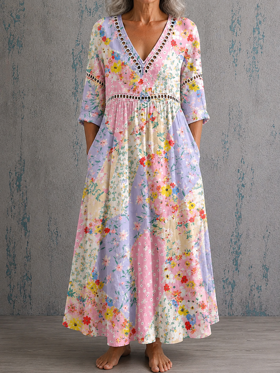 Rosemary | Floral Linen Maxi Dress