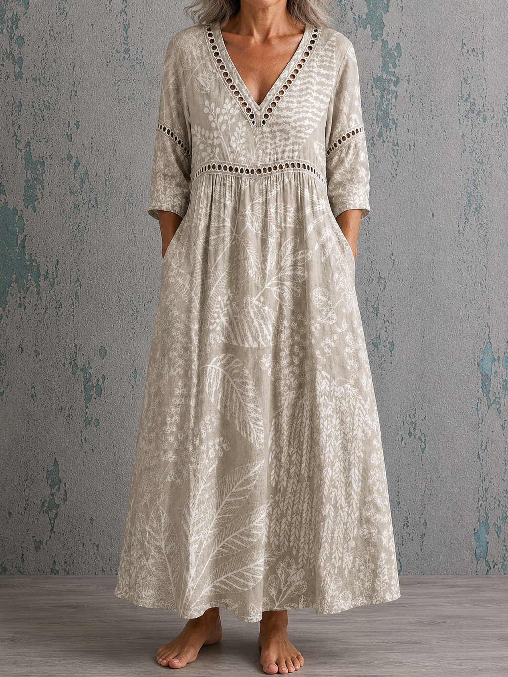 Eleanor | Floral Linen Maxi Dress