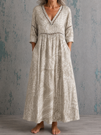 Eleanor | Floral Linen Maxi Dress