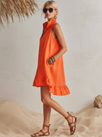 Cotton-Linen Blend Mini Dress
