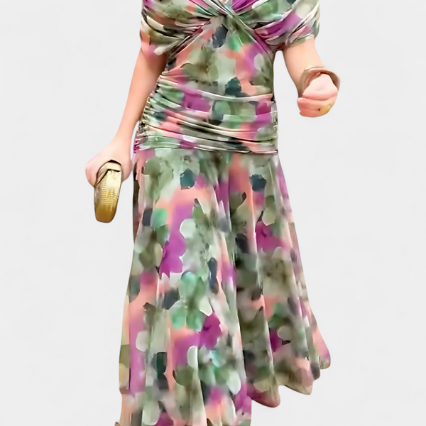 Alondra™ Long Floral Dress with V-Neck
