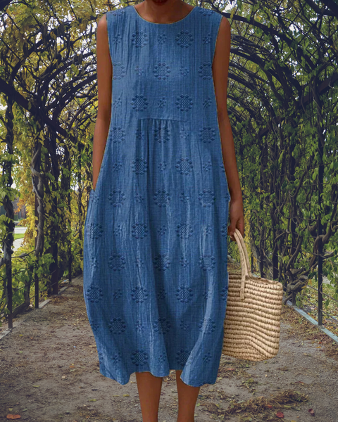 Aikaterini – Elegant sleeveless dress with pockets