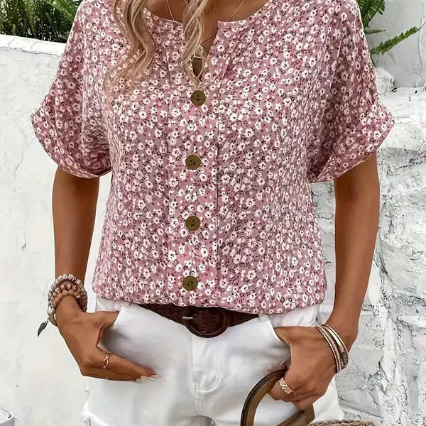 Wolena | Wildflower Notch Blouse