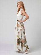 Meadow | Draped Halter Botanical Panel Maxi Dress