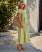 Awaline | Minimal Short Sleeve Relaxed Midi Dress