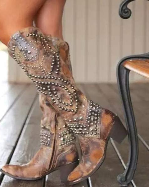 Mary - Western Knee-High Boots