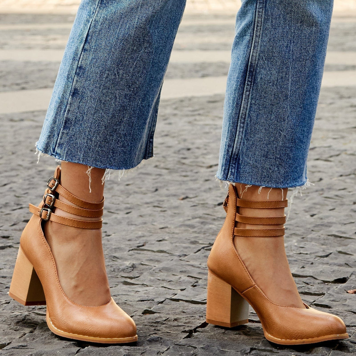 Ariana |  Triple Buckle Heels