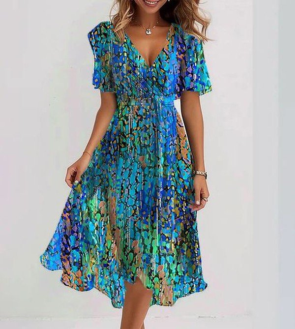 Zoey | Breezy Blue Midi Dress