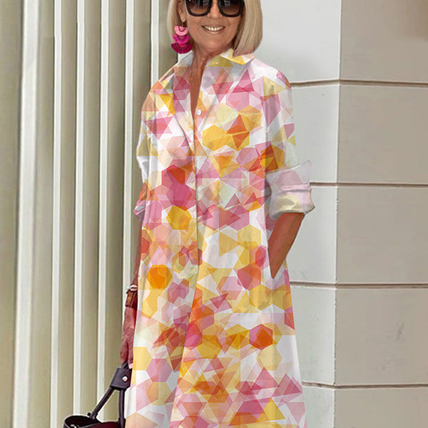 Danica | Chic Geometric Shirt Dress