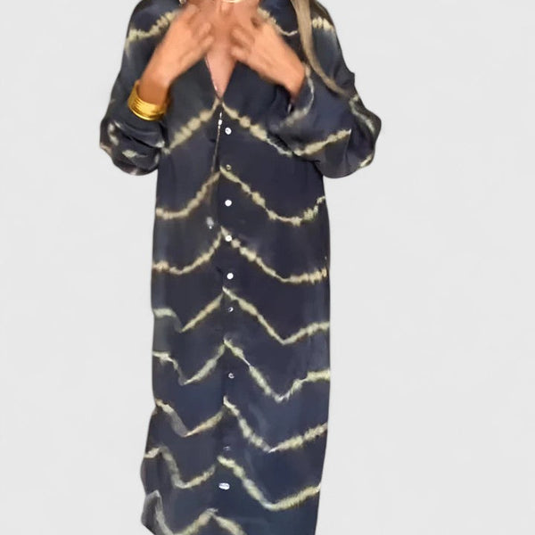 Amelie™ | Elegant Boho Striped Maxi Dress