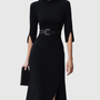 Blythewyn™ | Classic Black Midi Dress