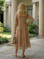 Arlo | Polka Dot Tiered Midi Dress Short Sleeve