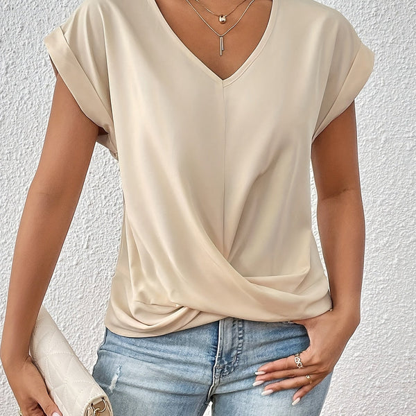 Zoe -  The Sweetheart Neckline Casual T-Shirt