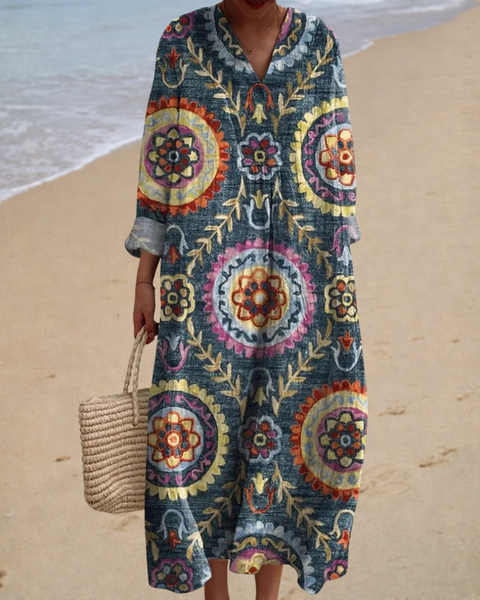 Gabrielle | Long Dress with Bohemian Patterns