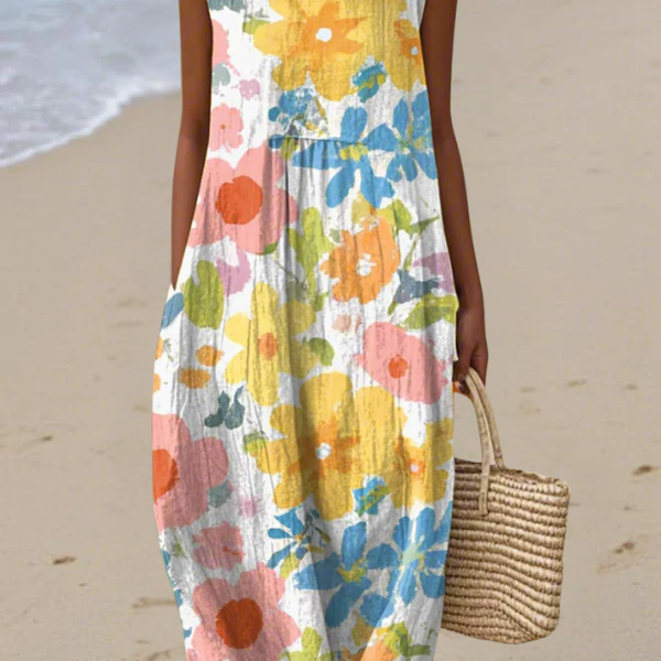 Ella™ Pastel Floral Midi Dress