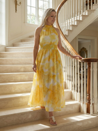 Sylin | Gathered Halter Midi Dress