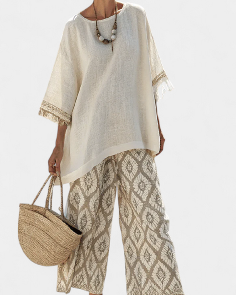 Alverra | Sophisticated Top & Casual Pants Set