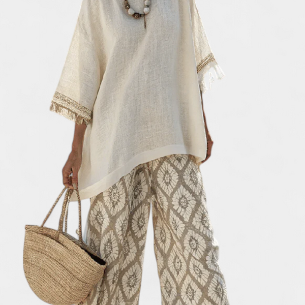 Alverra | Sophisticated Top & Casual Pants Set