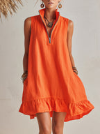 Cotton-Linen Blend Mini Dress