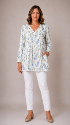 Lenora | Long Blouse with V-Neck