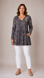 Addison | Long Blouse with V-Neck