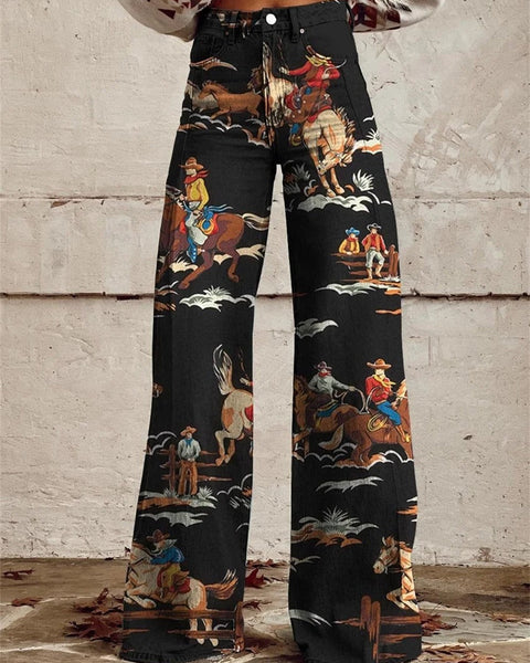 Penelope™ - Vintage Printed Wide Leg Pants