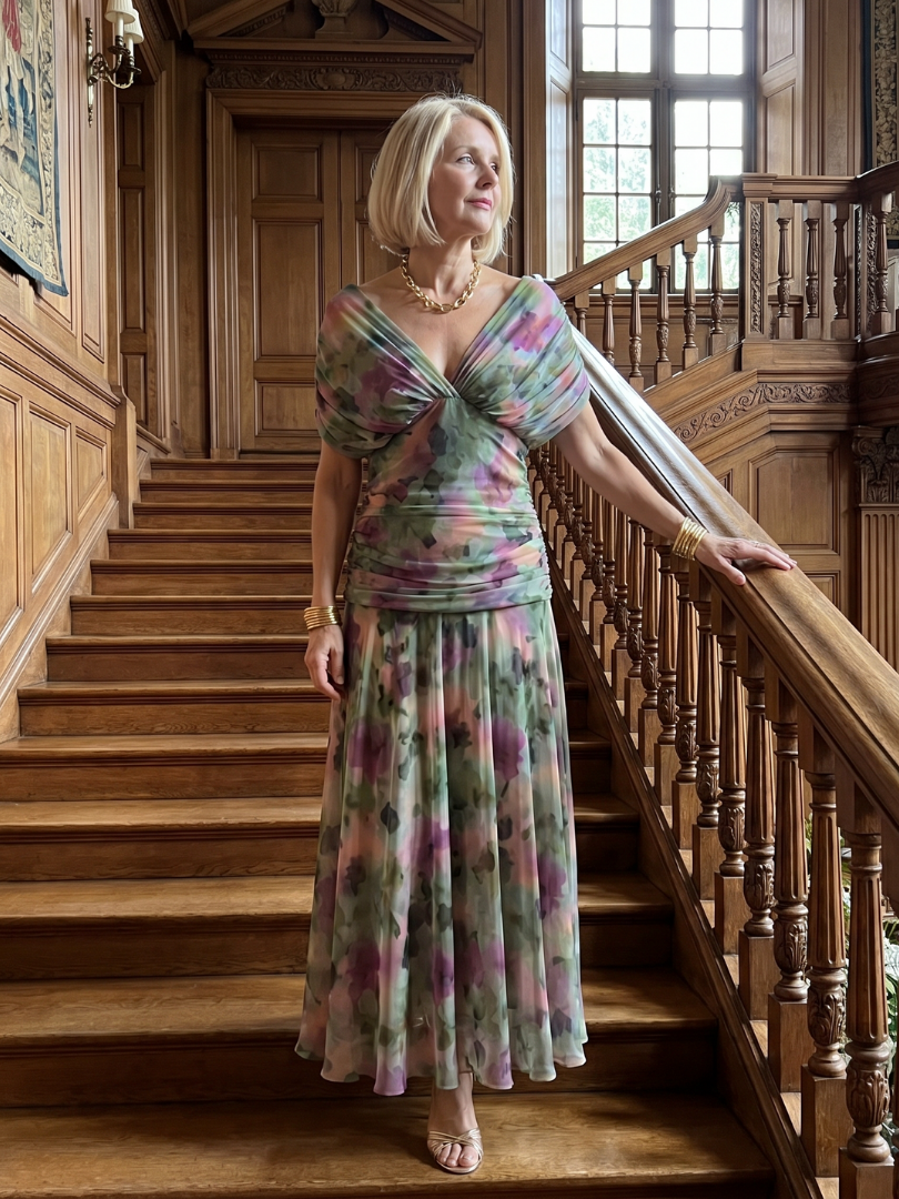 Ellis & Johnson™  | Off Shoulder Flow Midi Dress